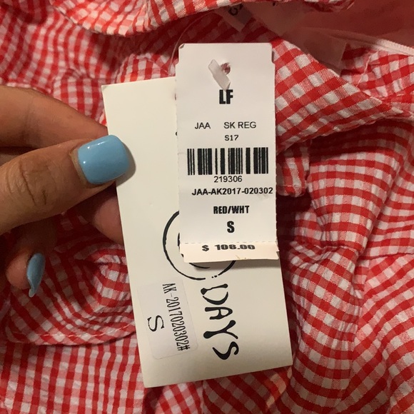 Checkered Red Ruffle Skirt - Picture 2 of 2